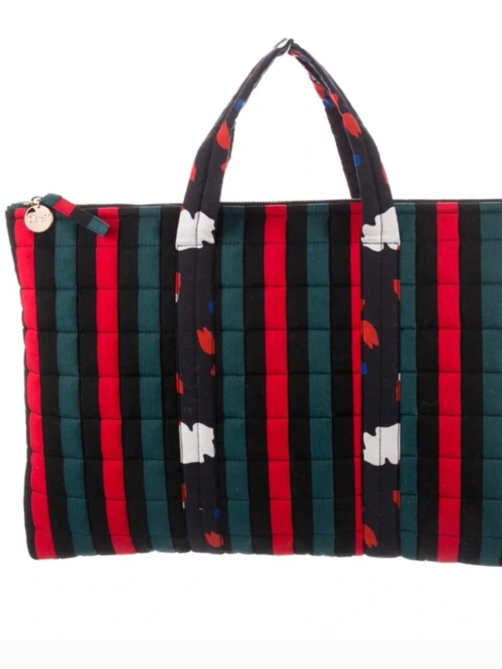 Clare V. Striped Quilted Laptop Bag Case